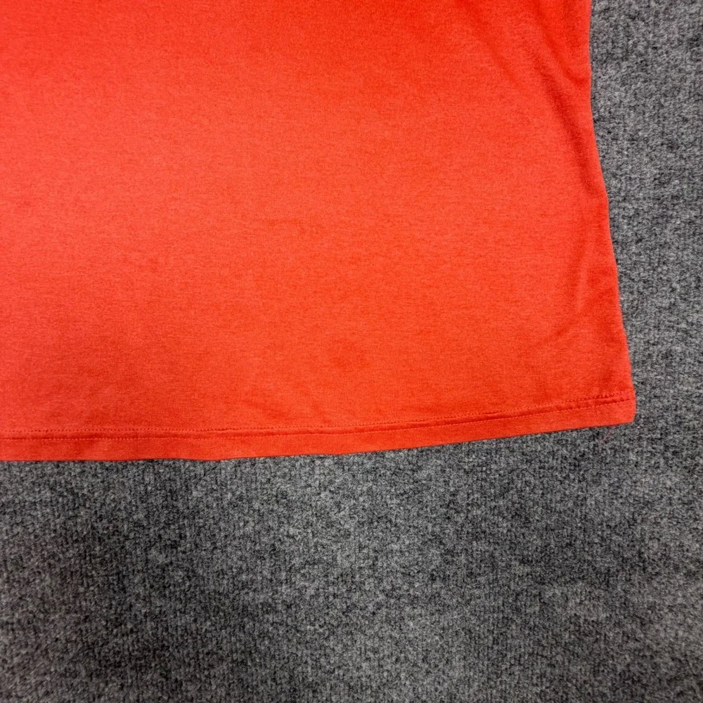 Nike Dri-FIT Womens V-Neck Short Sleeve Athletic T-Shirt Orange‎ Heather Medium